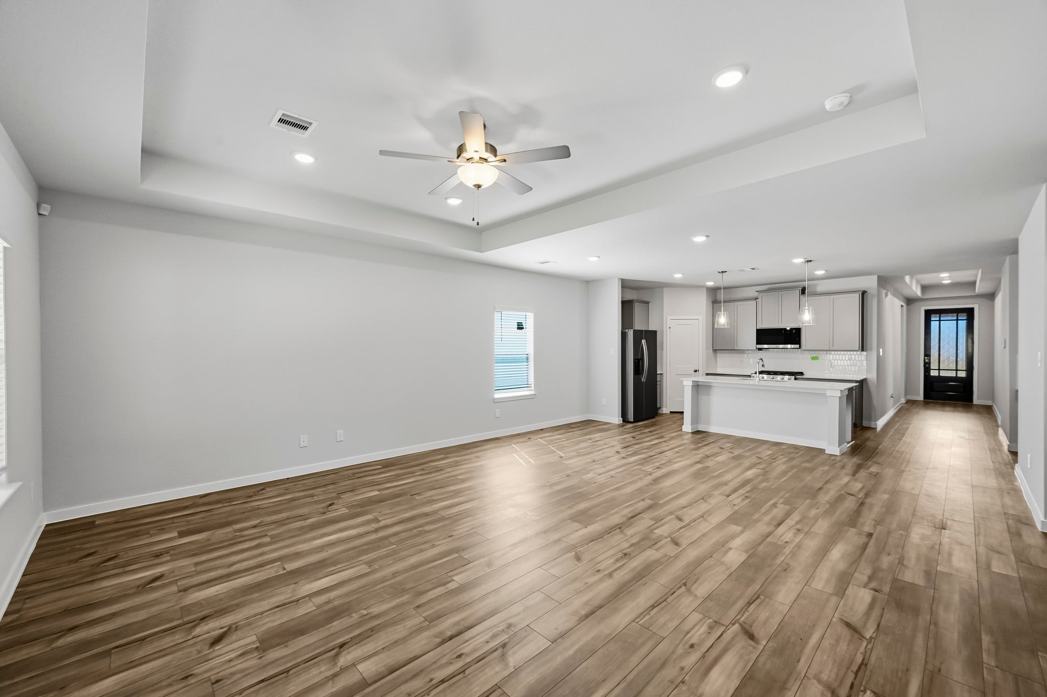 A large empty living room.