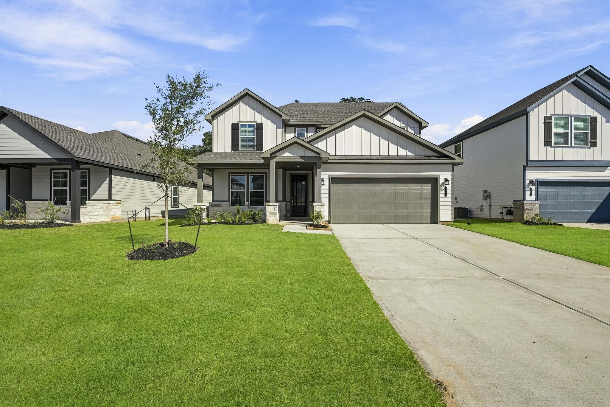 A house with a driveway.