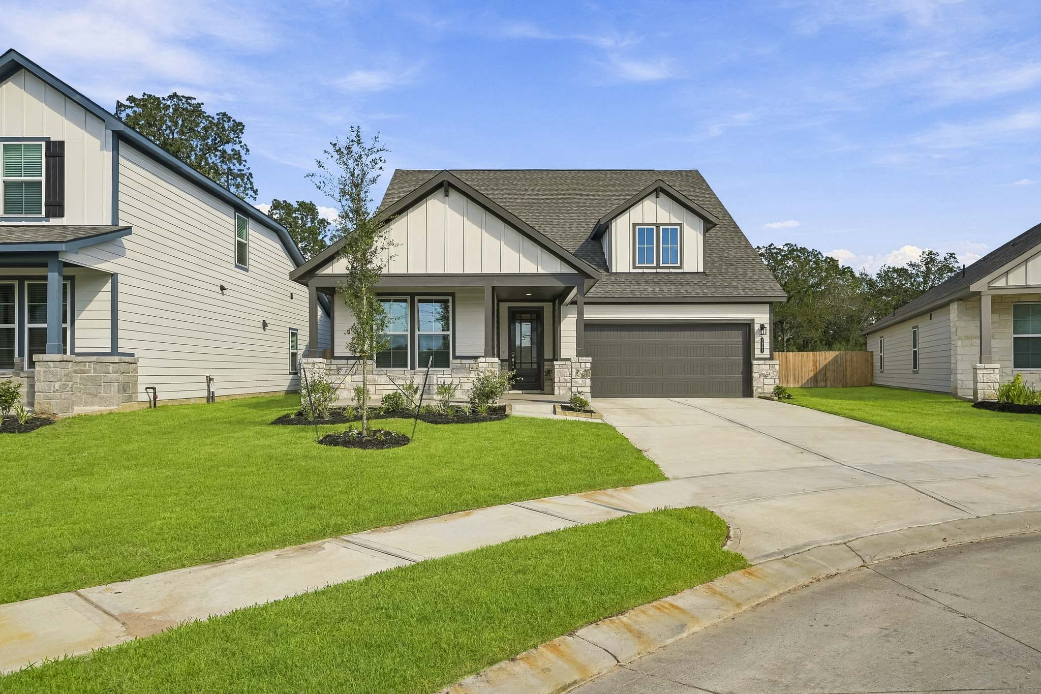 A house with a driveway.