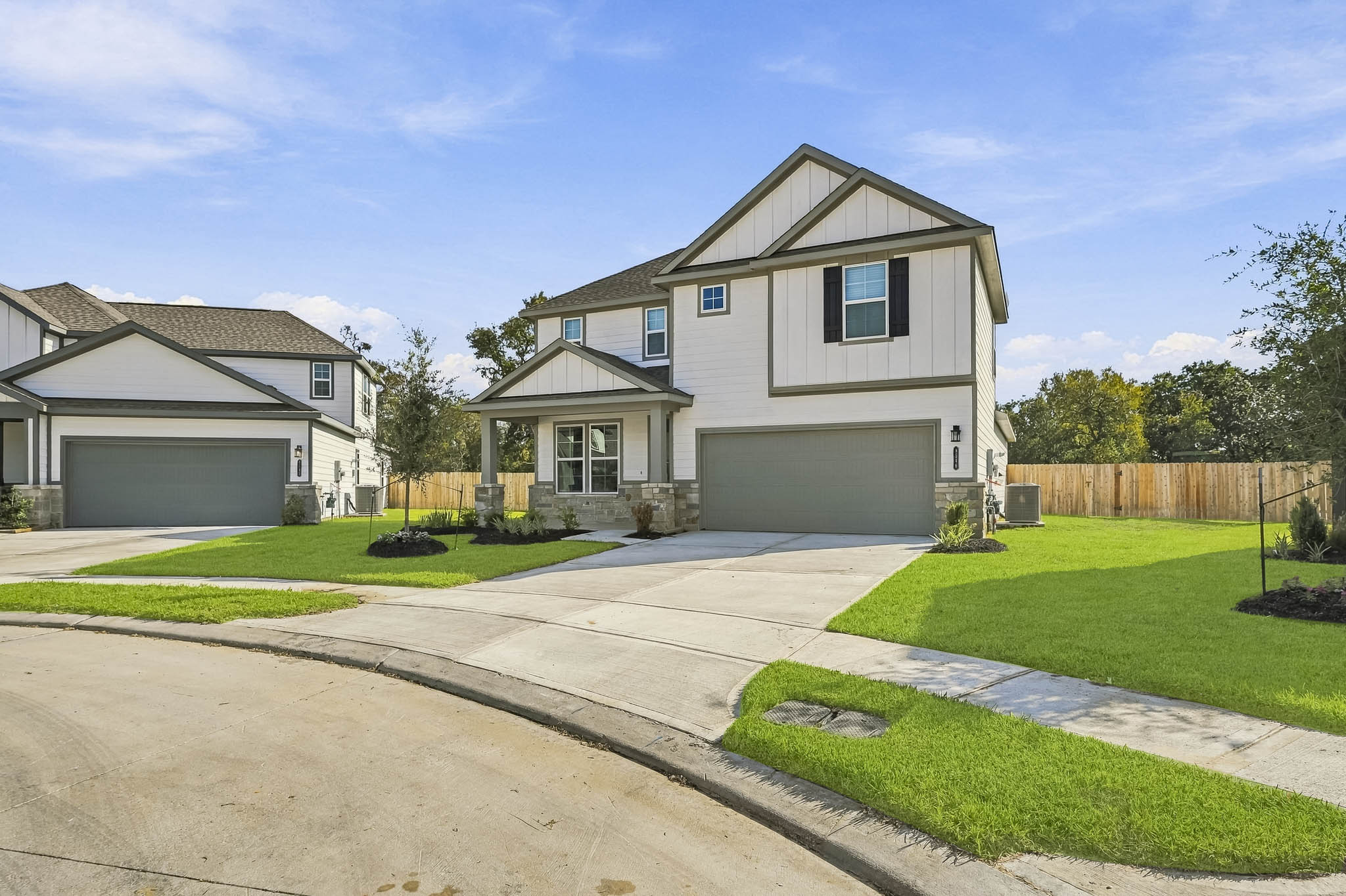 A house with a driveway.