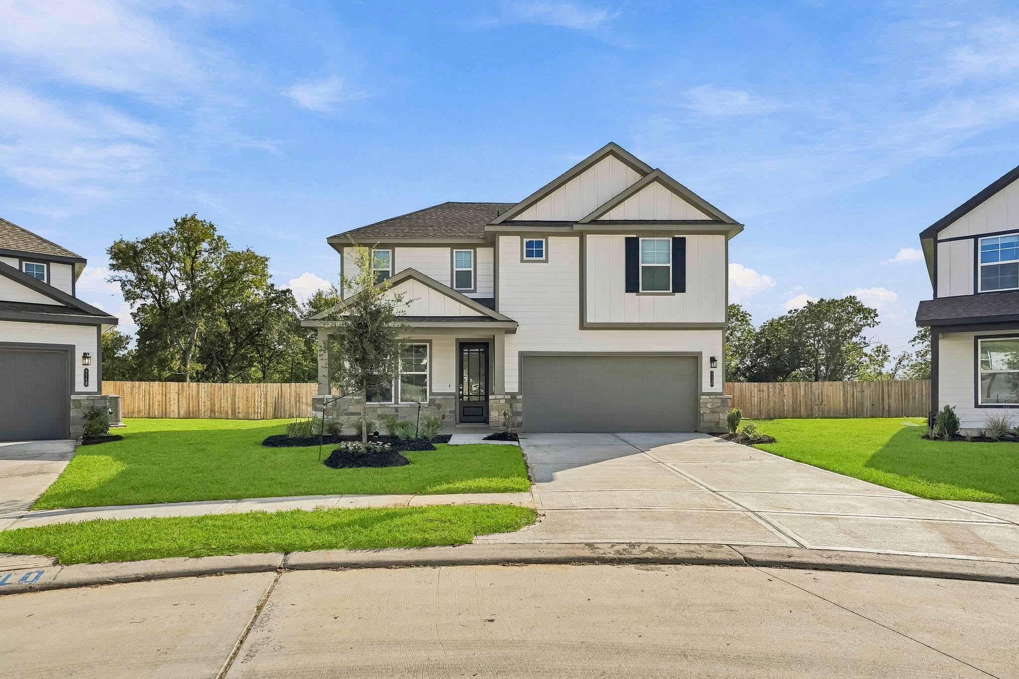 A house with a driveway.