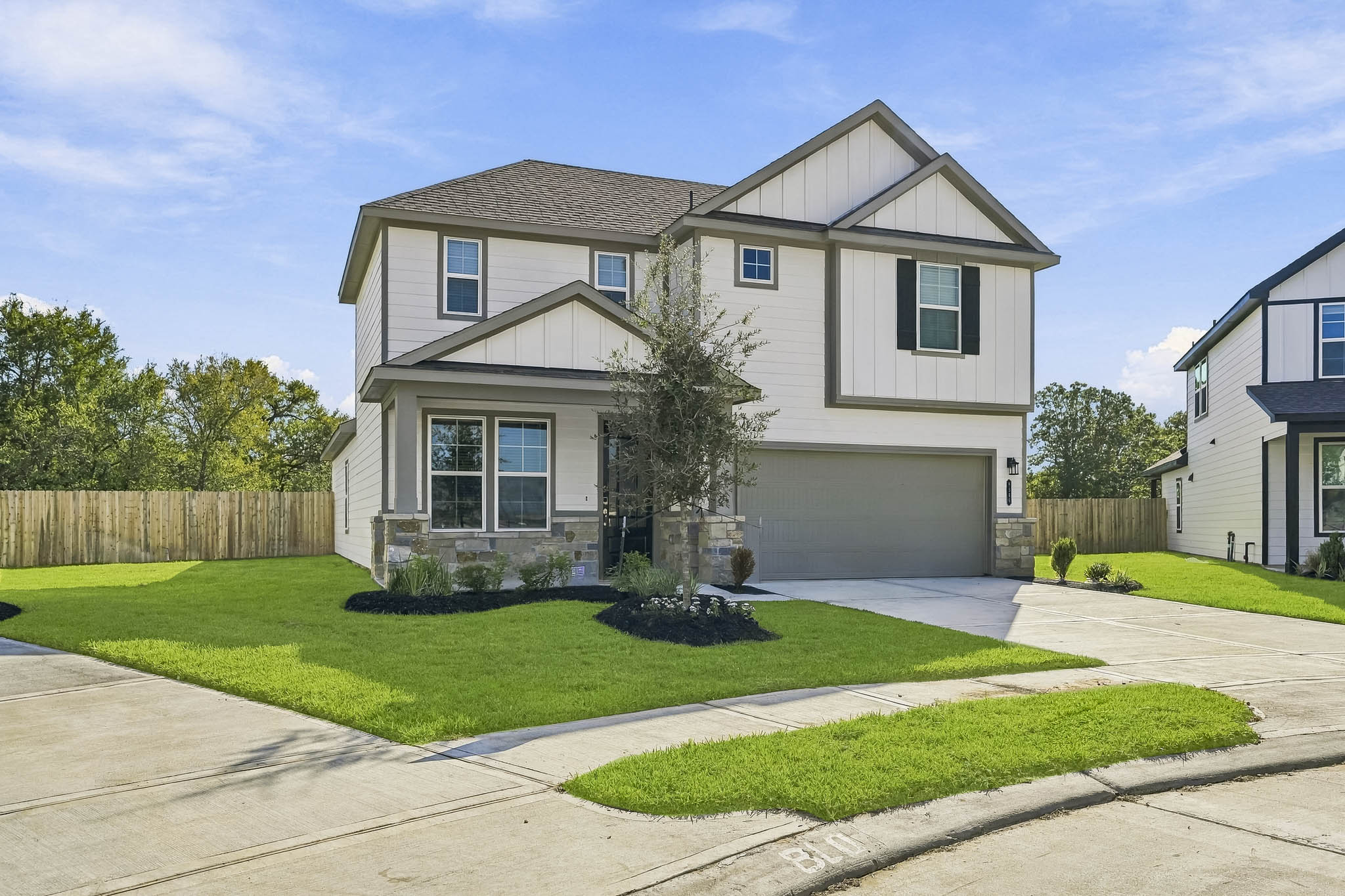 A house with a driveway.