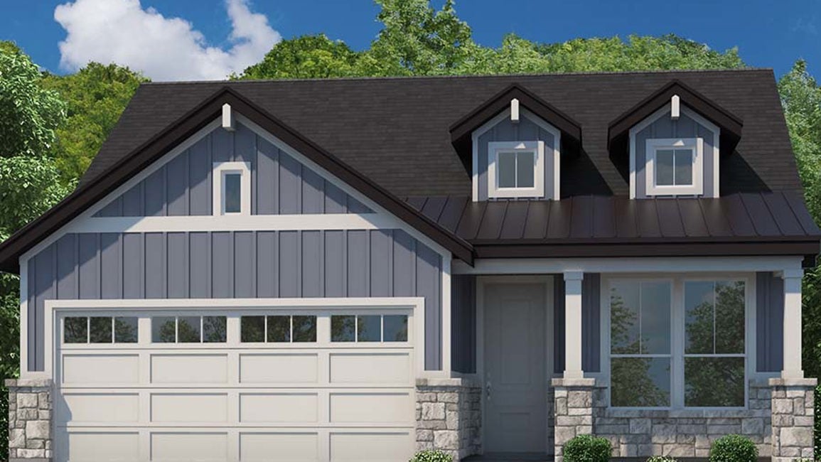 A house with a garage.