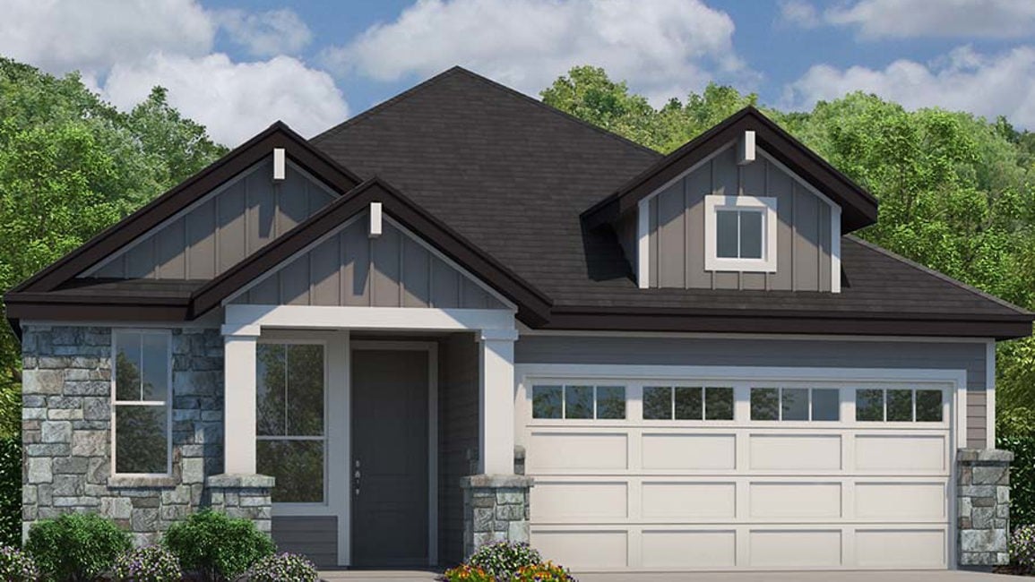 A house with a large front yard.