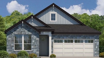 A house with a garage.