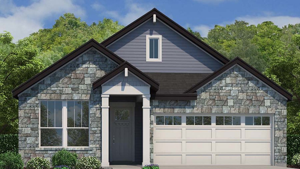A house with a garage.