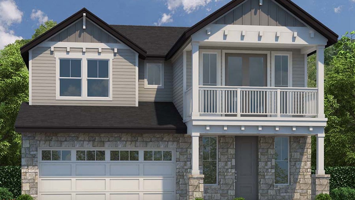 A house with a large front yard.