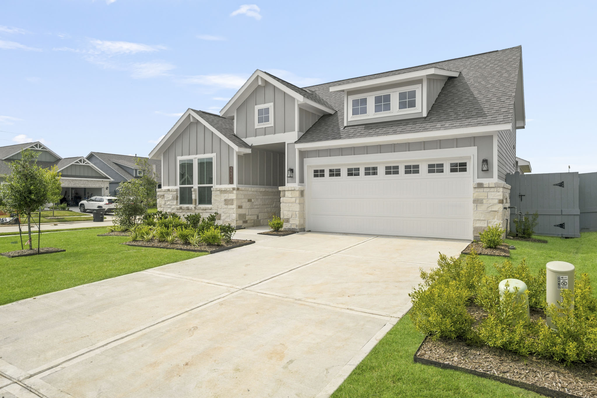 A house with a driveway.