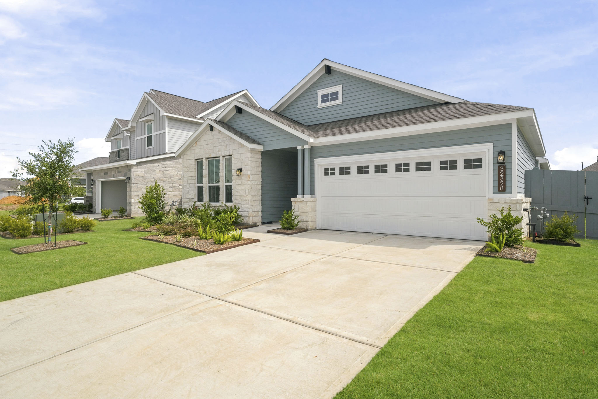 A house with a driveway.