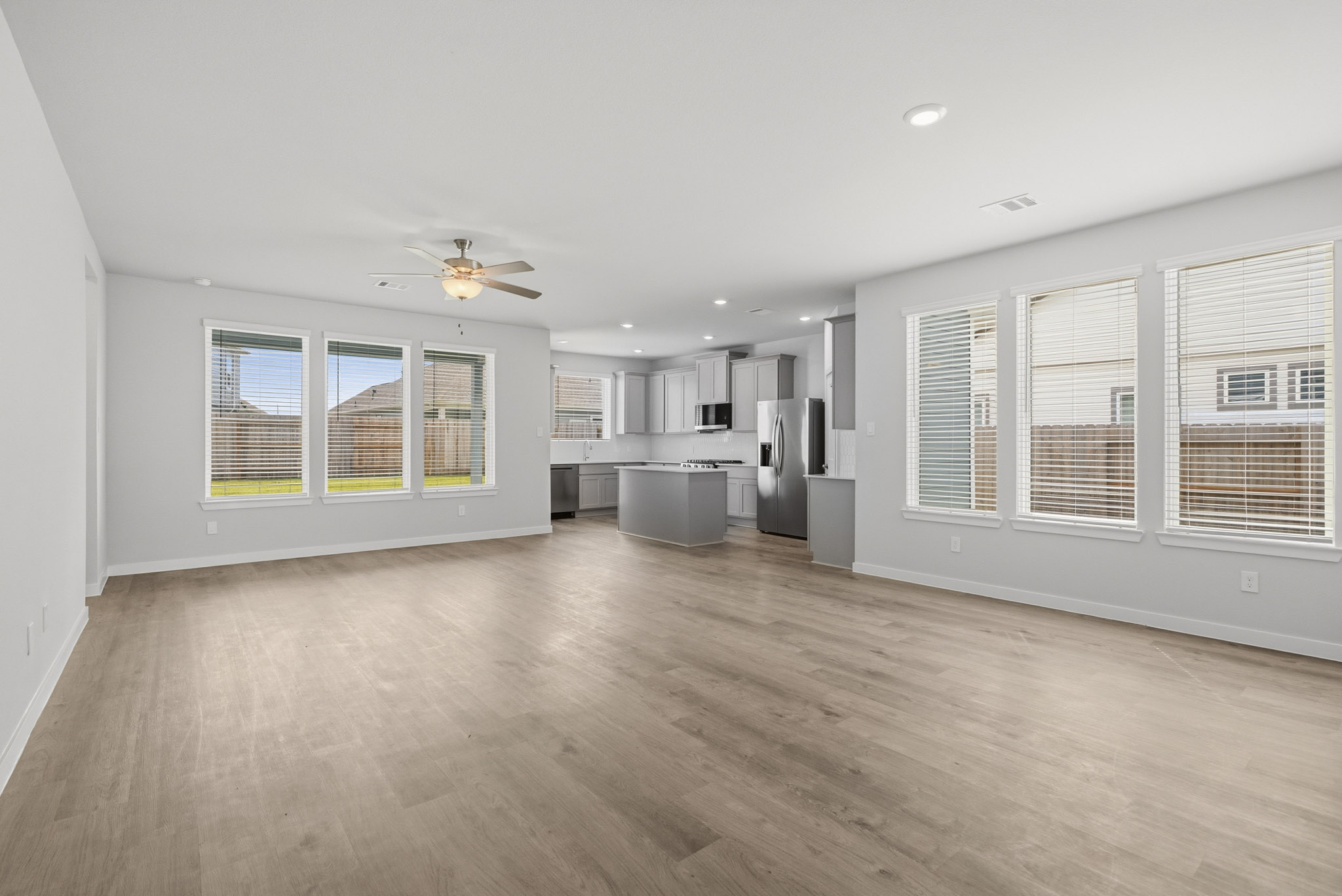 A large empty living room.