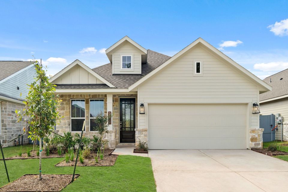 A house with a garage.