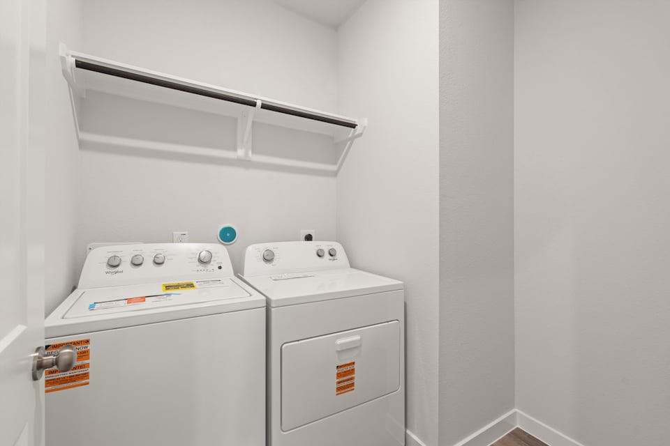 A white washing machine.