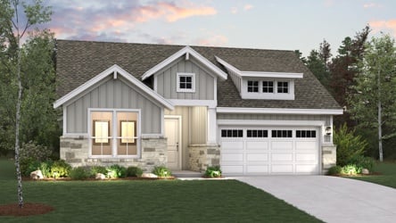 A house with a large front yard.