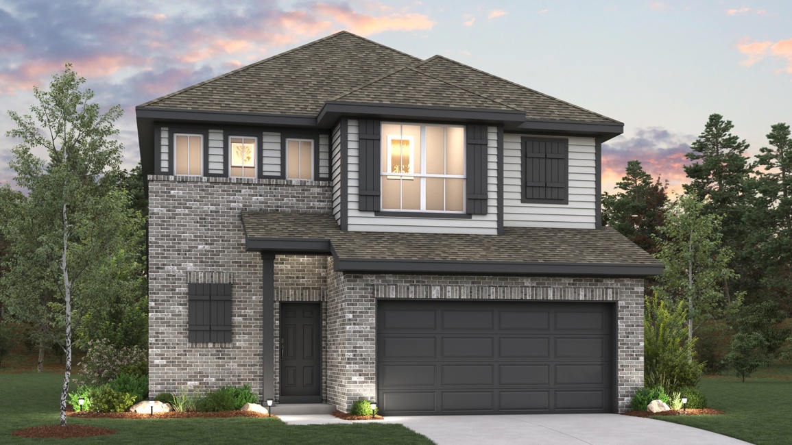 A house with a garage.