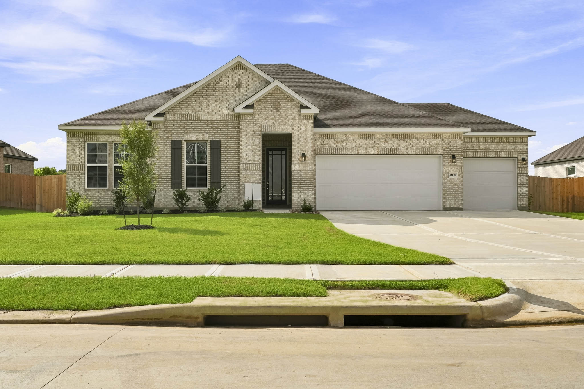 A house with a driveway.