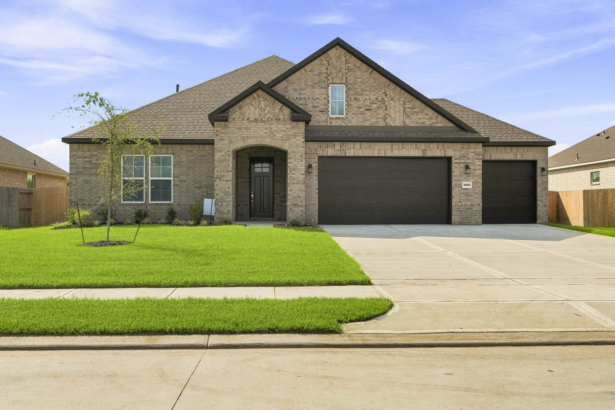 A house with a driveway.