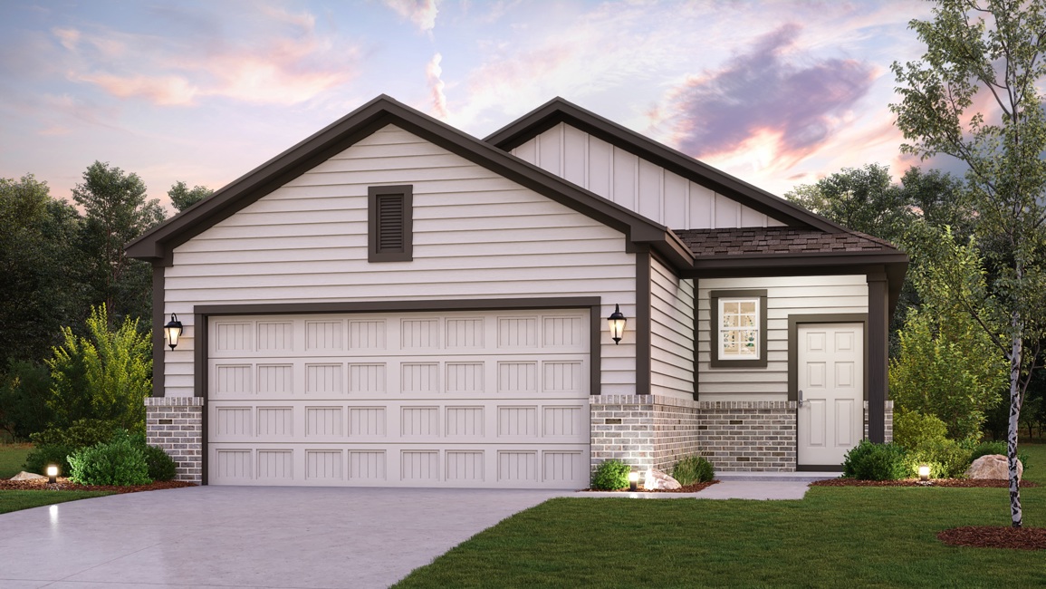 A house with a garage.
