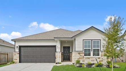 A house with a garage.