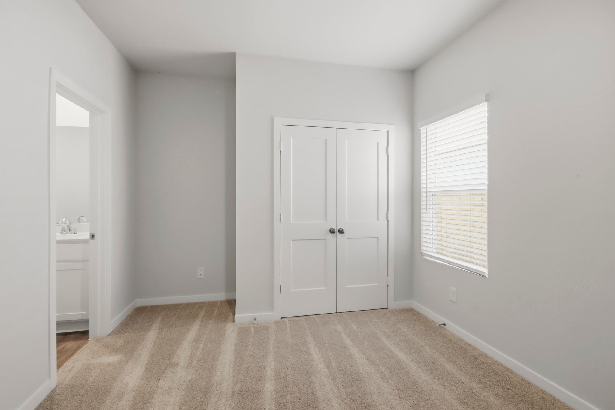 A room with white doors.