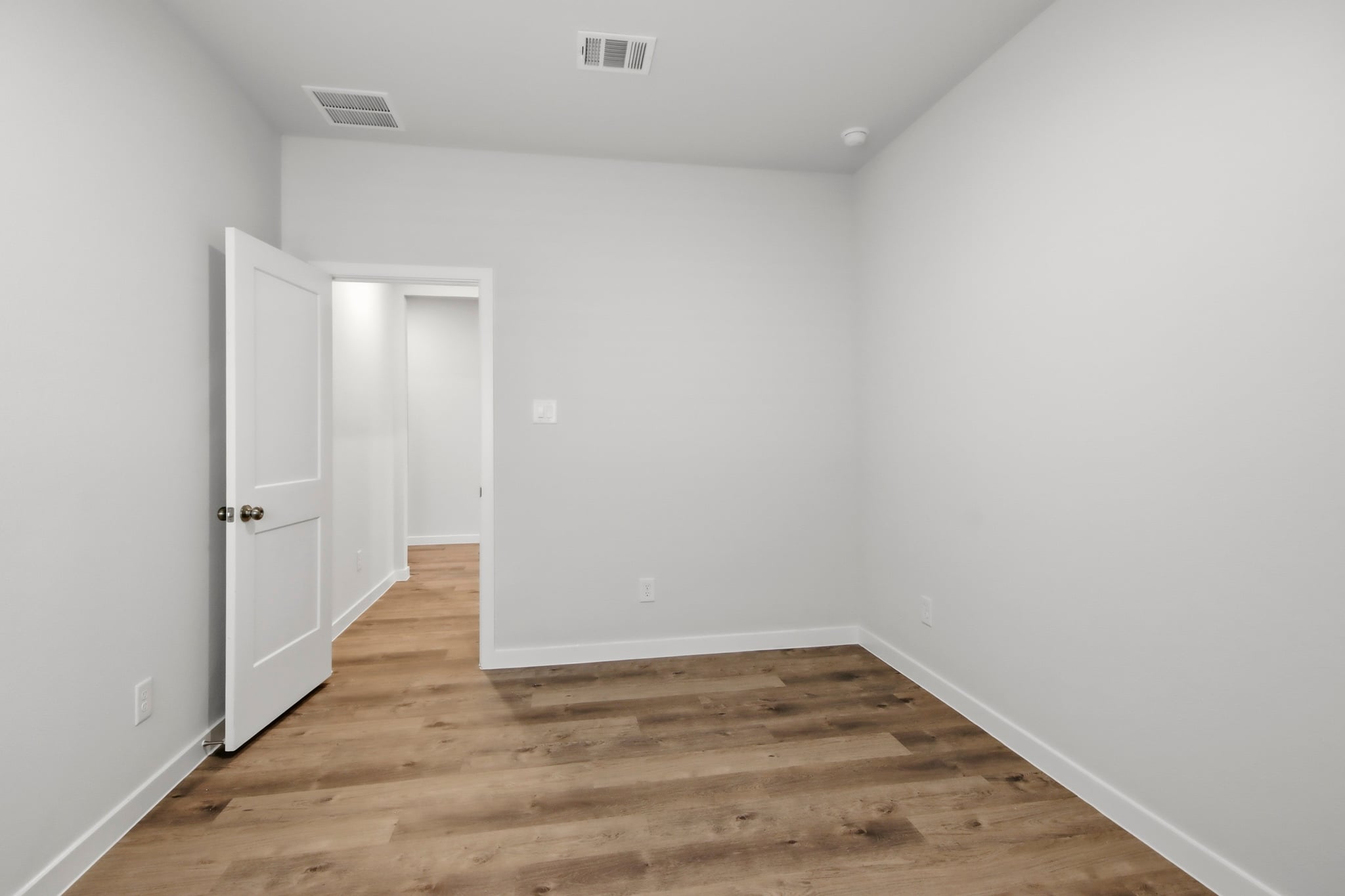 A room with white walls.