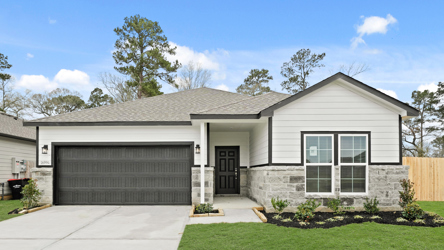 A house with a garage.