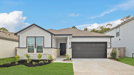 A house with a garage.