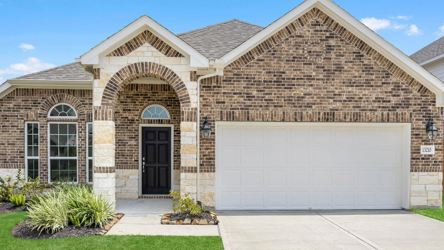 A building with a garage.