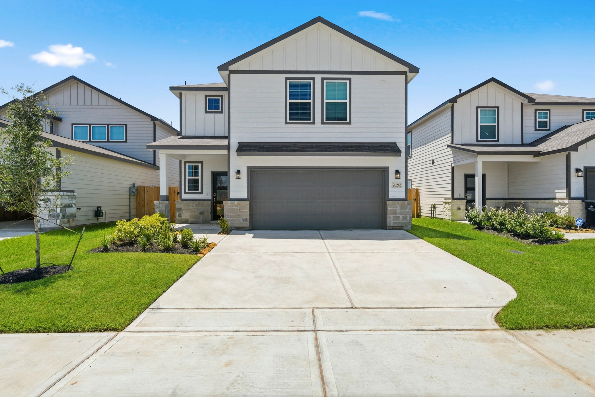 A house with a garage.