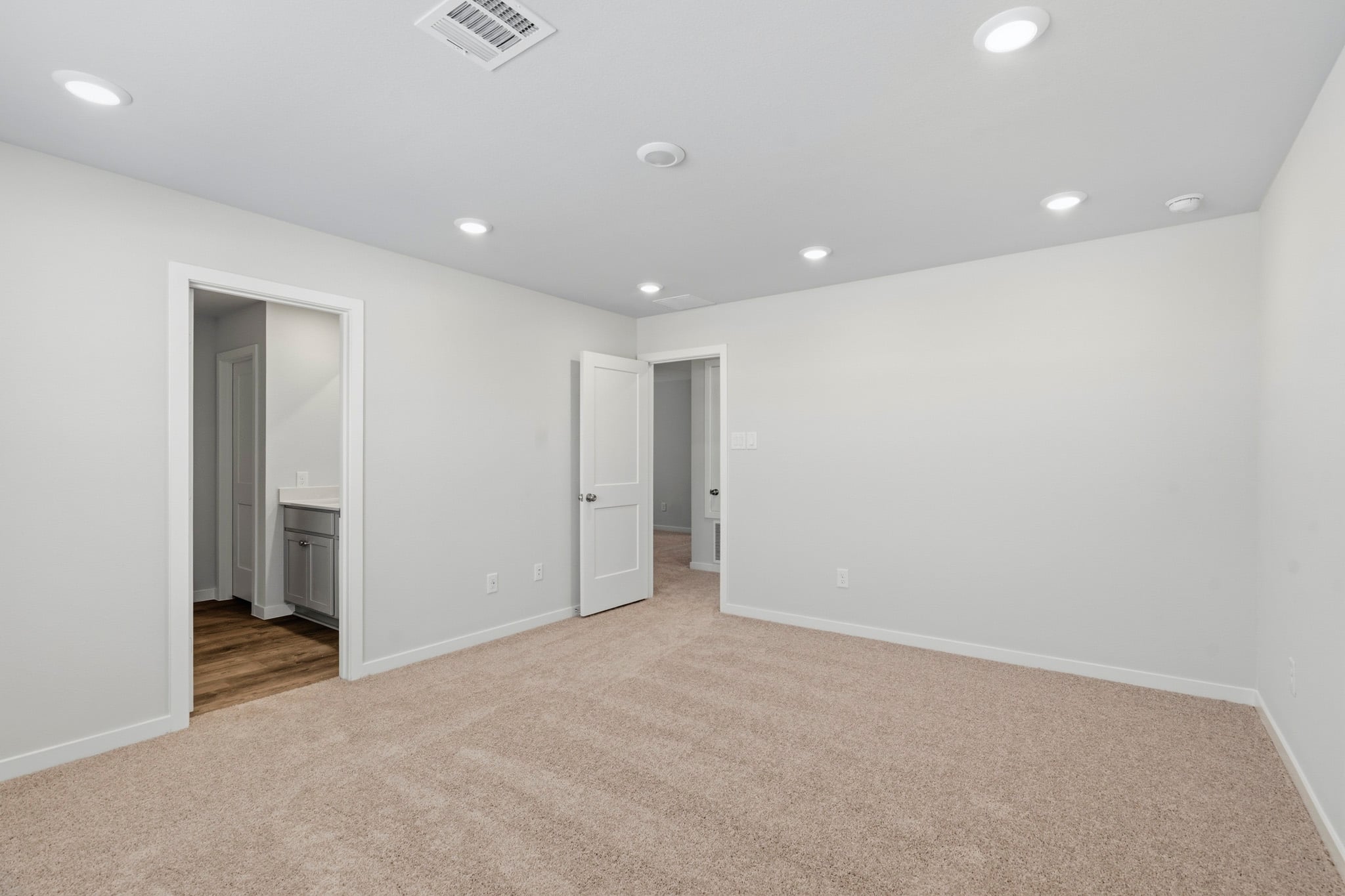 A room with white walls.