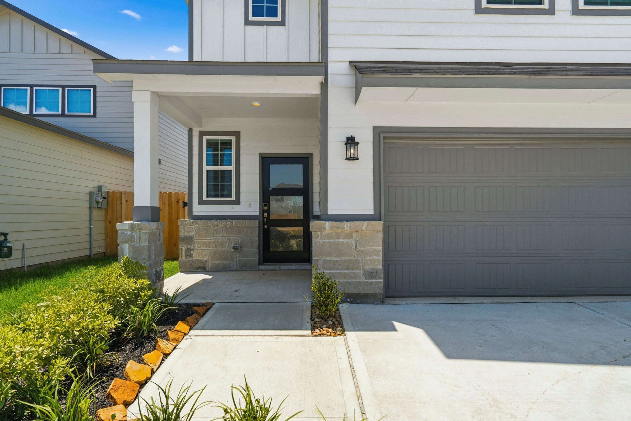 A garage with a door and a garage.