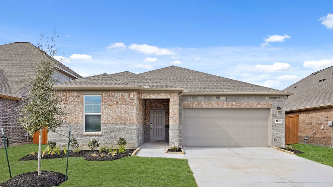 A house with a garage.