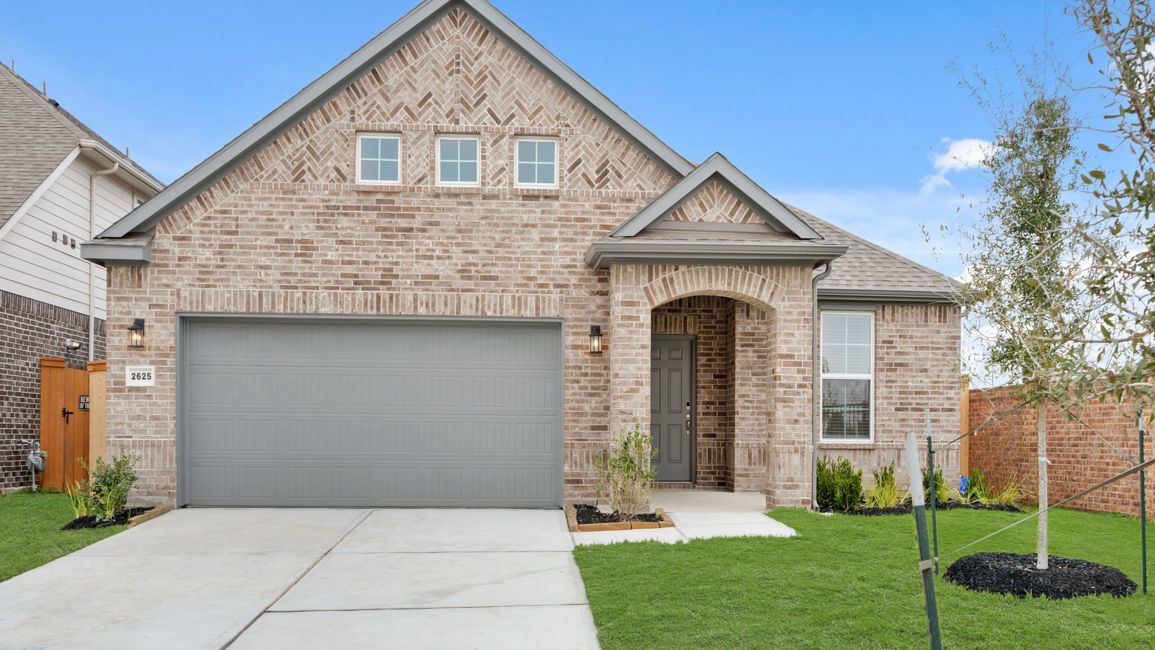 A house with a garage.