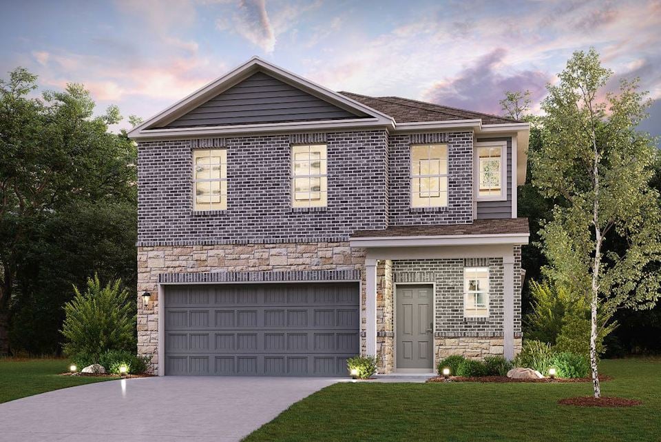 A house with a garage.