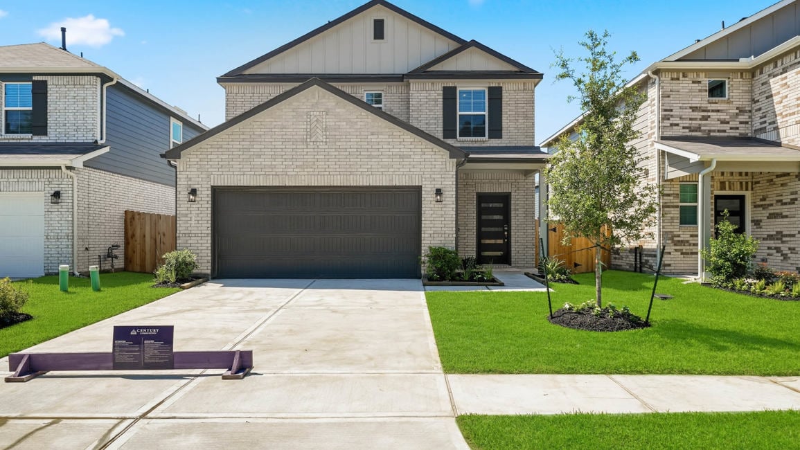 A house with a driveway.