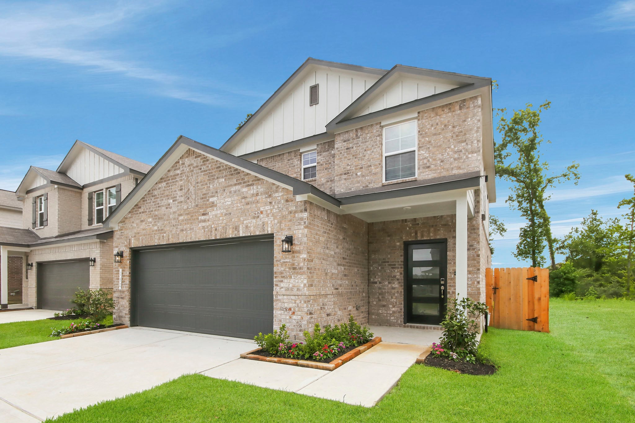 A house with a garage.