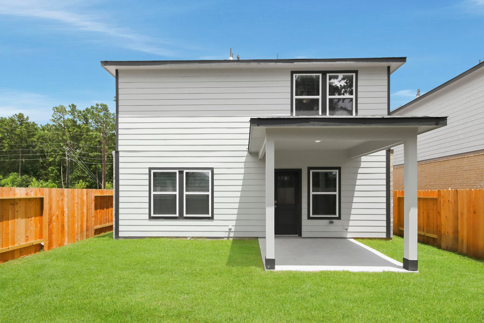 A house with a fence.