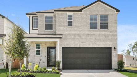 A large house with a garage.