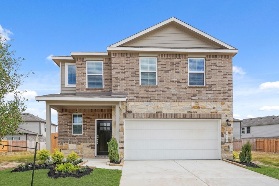 A house with a garage.