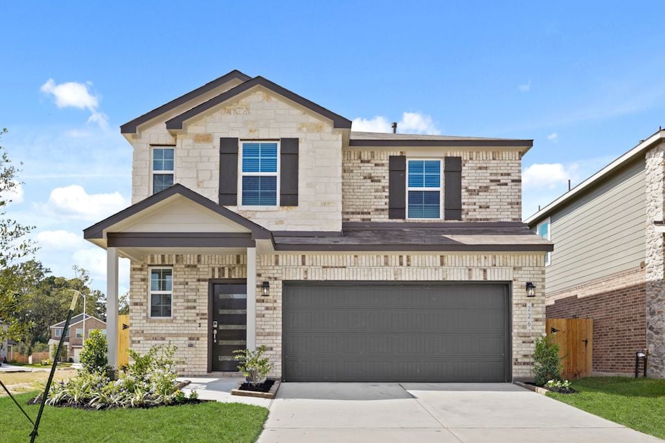 A house with a garage.