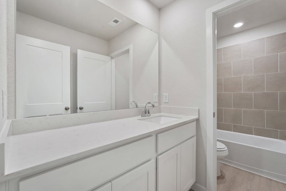 A bathroom with a sink and a toilet.