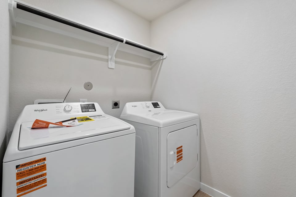 A white washing machine.