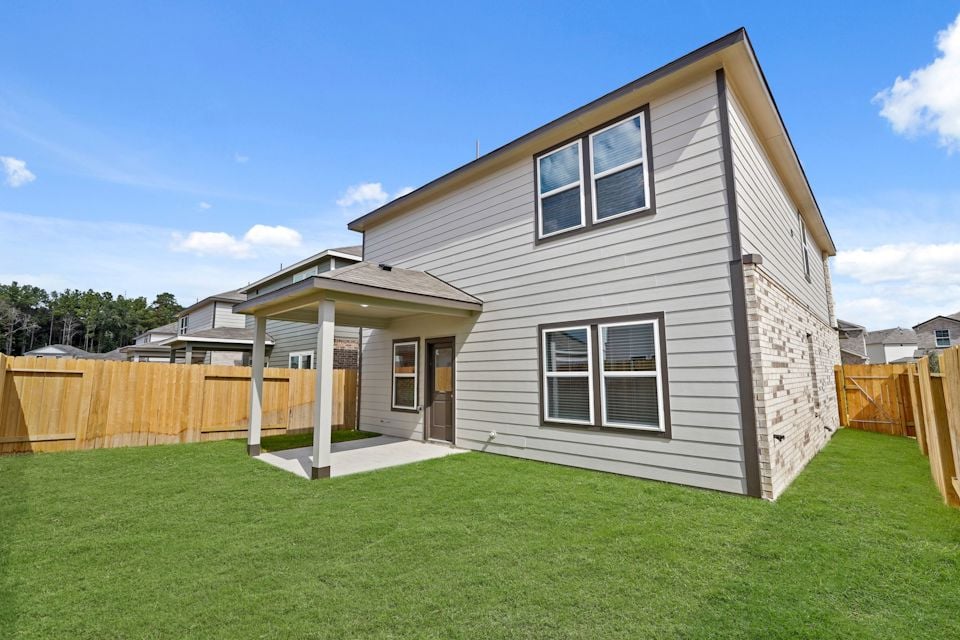 A house with a fence.