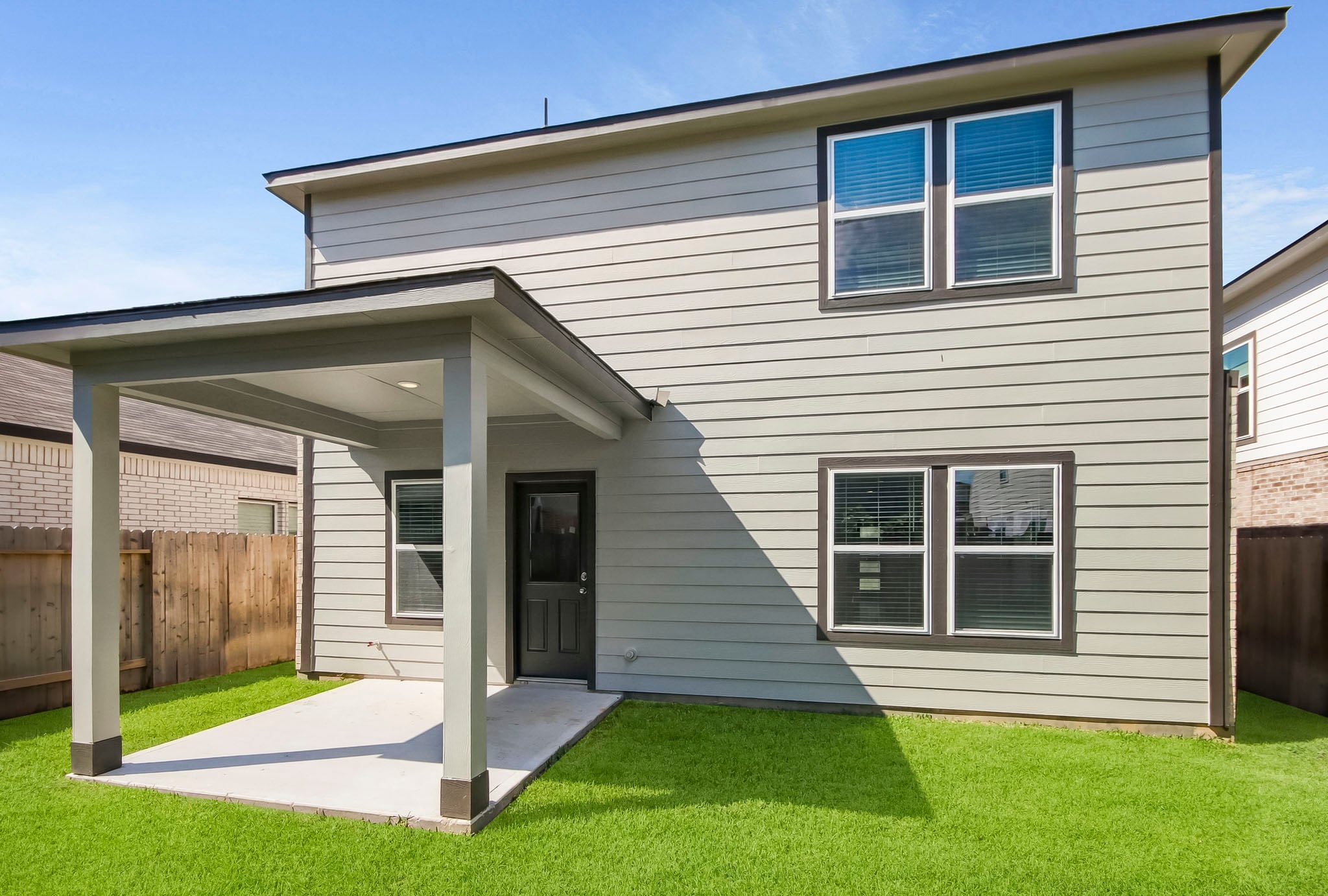 A house with a garage.