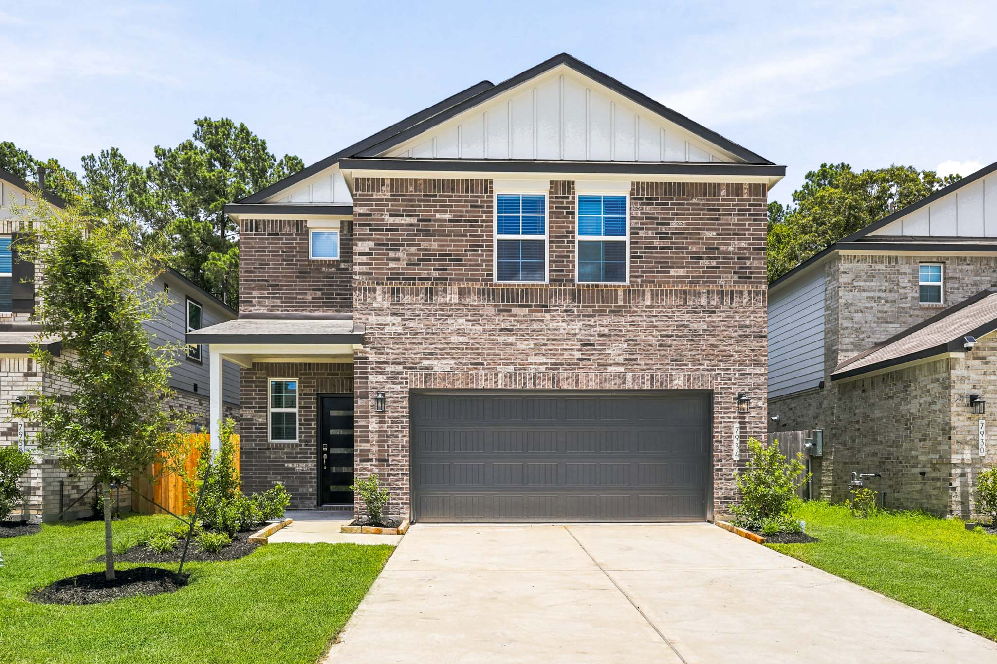 A house with a garage.