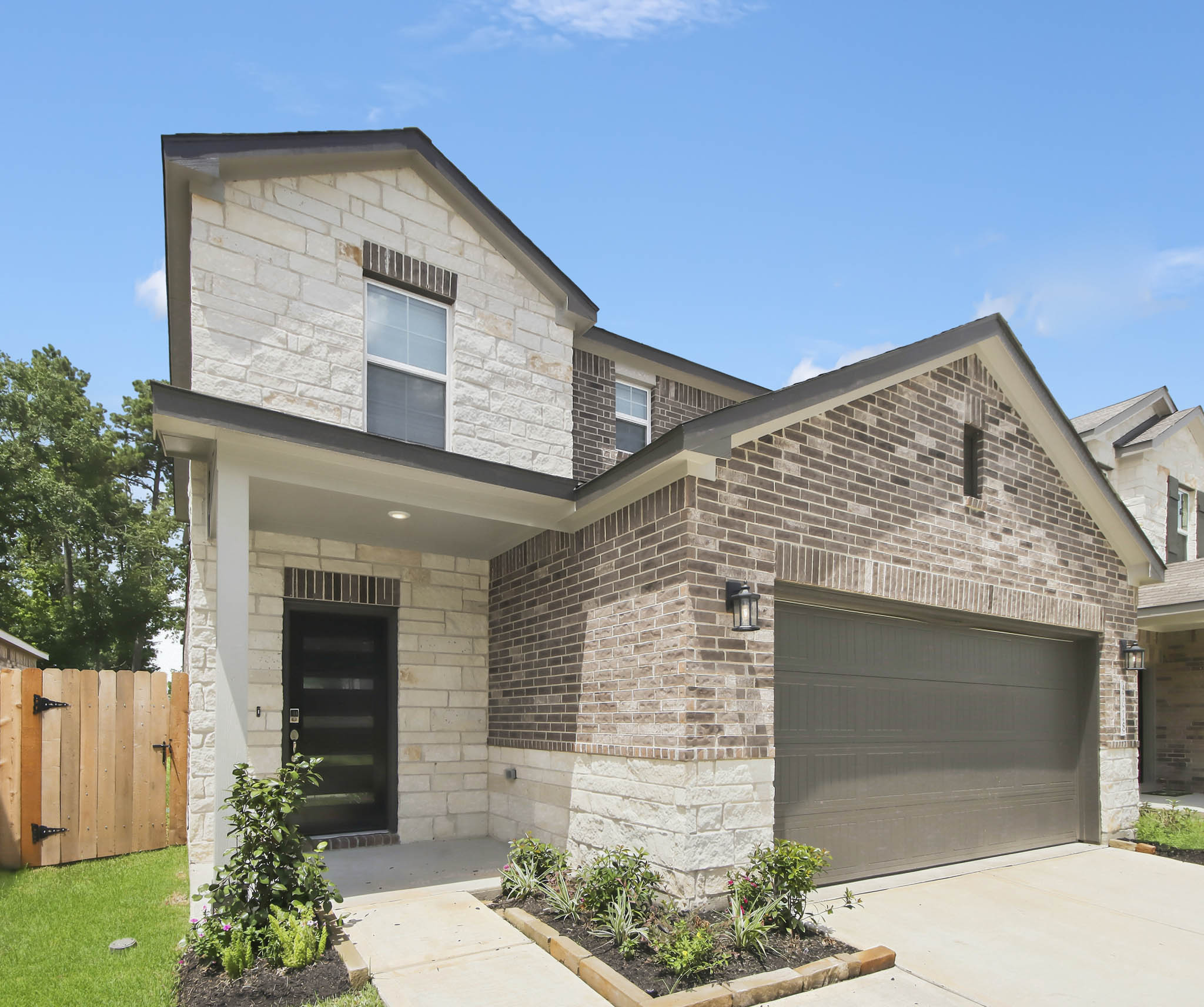 A house with a garage.