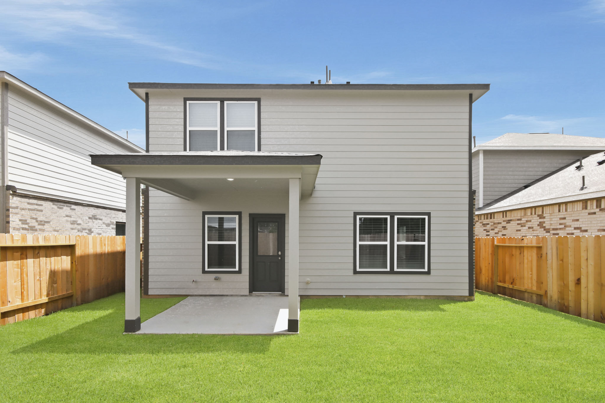 A house with a fence.