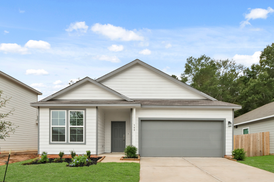 A house with a garage.