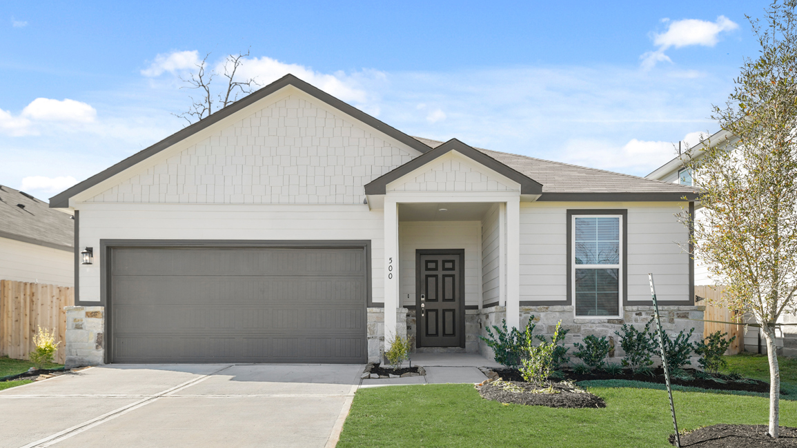 A house with a garage.