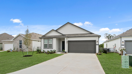 A house with a garage.