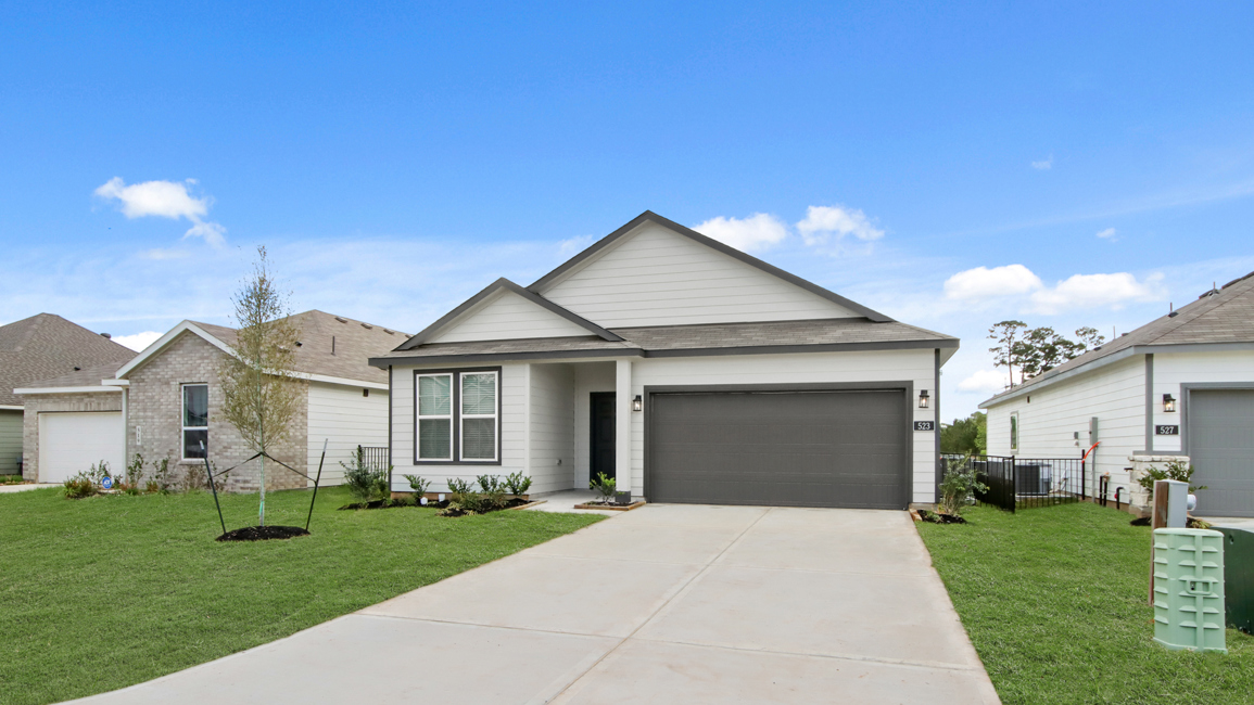 A house with a garage.